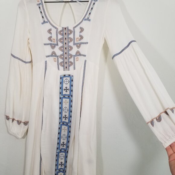Free People Long Sleeve Maxi Dress Boho Size 2 - Picture 2 of 9